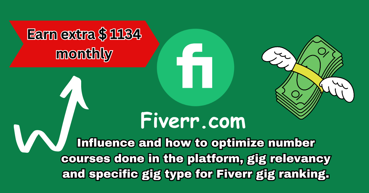 Influence and how to optimize number courses done in the platform, gig relevancy and specific gig type for Fiverr gig ranking.