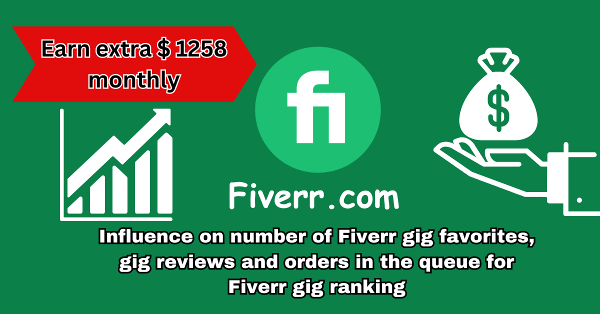 Influence on number of Fiverr gig favorites, gig reviews and orders in the queue for Fiverr gig ranking